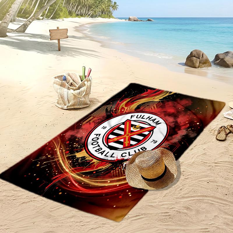 Fulham Football Print Beach Towel, Large Soft Quick Dry Towel for Beach Camping Swimming