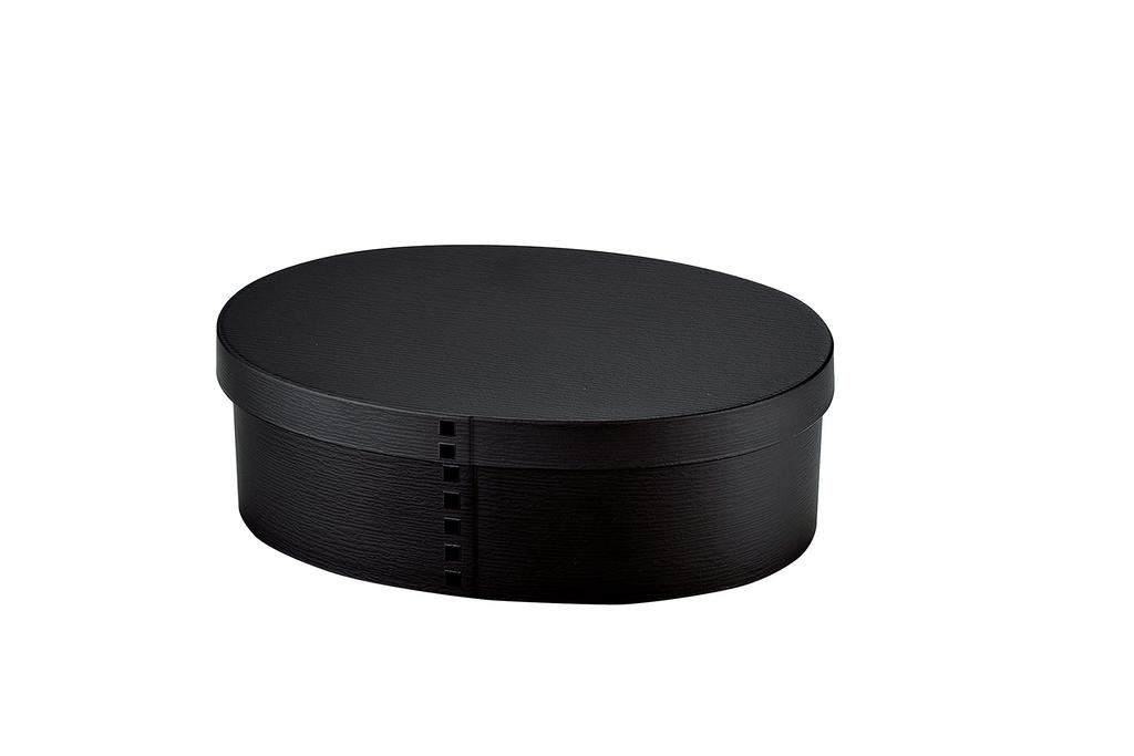 Tatsumiya Magewappa Antibacterial Lunch Large Matte Bento 303025 Single-Tier Box, (800ml), Black, "Magewappa Monotone"