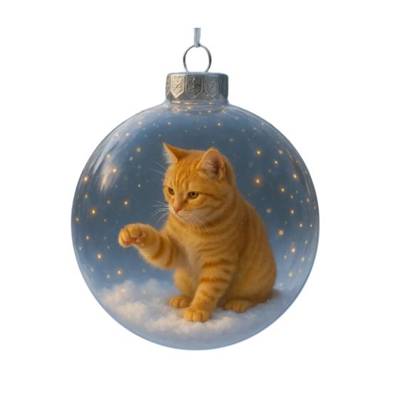 

Милый Кот Рождественский Шар Украшение 3D Животное Прозрачный Пластиковый Шар Елочные Украшения для Любителей Кошек Зимний Домашний Декор D