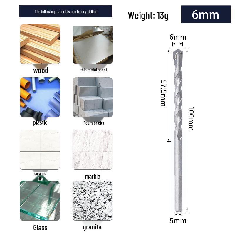 

King Kong Multifunctional Drill Bit for Dry Cutting: Ideal for Iron Sheets, Concrete, Tile & Thin Plates with Triangular Shank