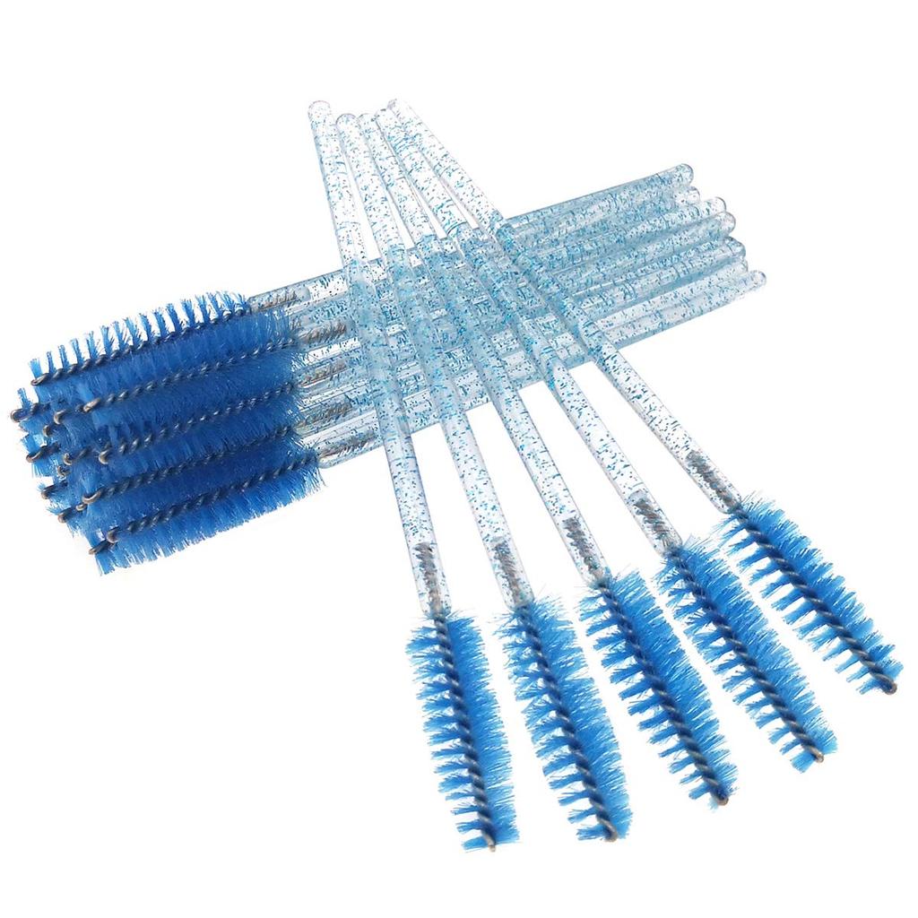100PCS Crystal Mascara Brushes,Disposable Eyelash Mascara Brushes Wands Applicator Eyebrow Brush Makeup Brush Kits (Blue)