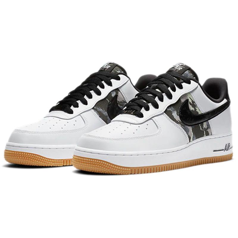 Nike Air Force 1 Low White Ripstop Camo Black Gum Sneakers CZ7891-100