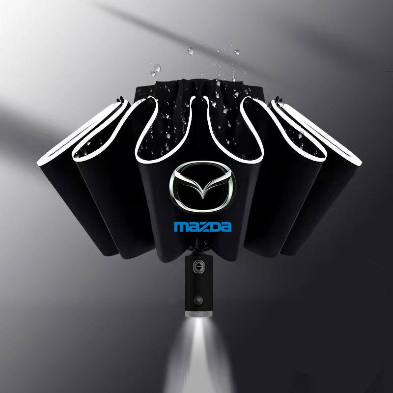 Car Led Umbrella Automatic Folding Windproof Sunshade Umbrella Sticker for Mazda 3 bk bl bj bn 323 Axela Atenza CX-3 CX-4 CX-7