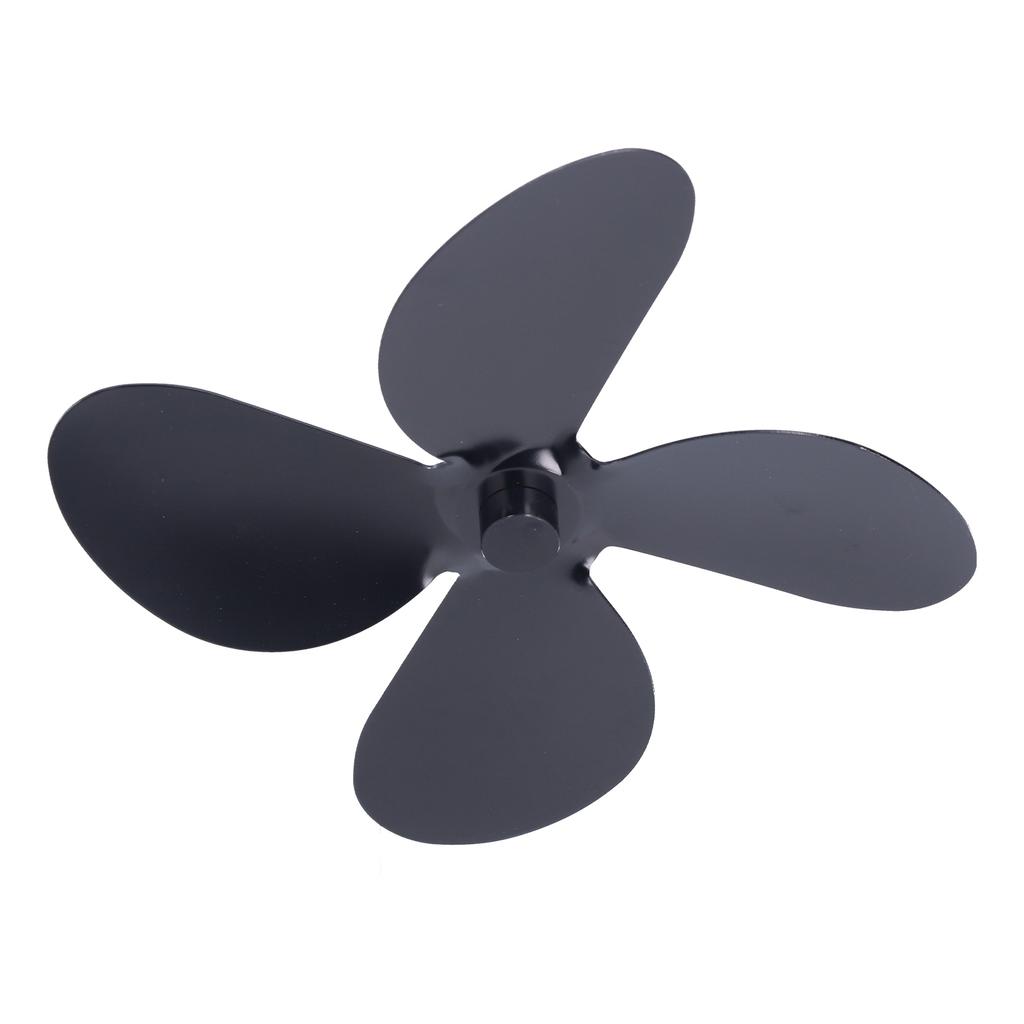 Fan Blade Replacement Fireplace Aluminum Alloy Blade Black Universal Stove Fan Blade4 Blade