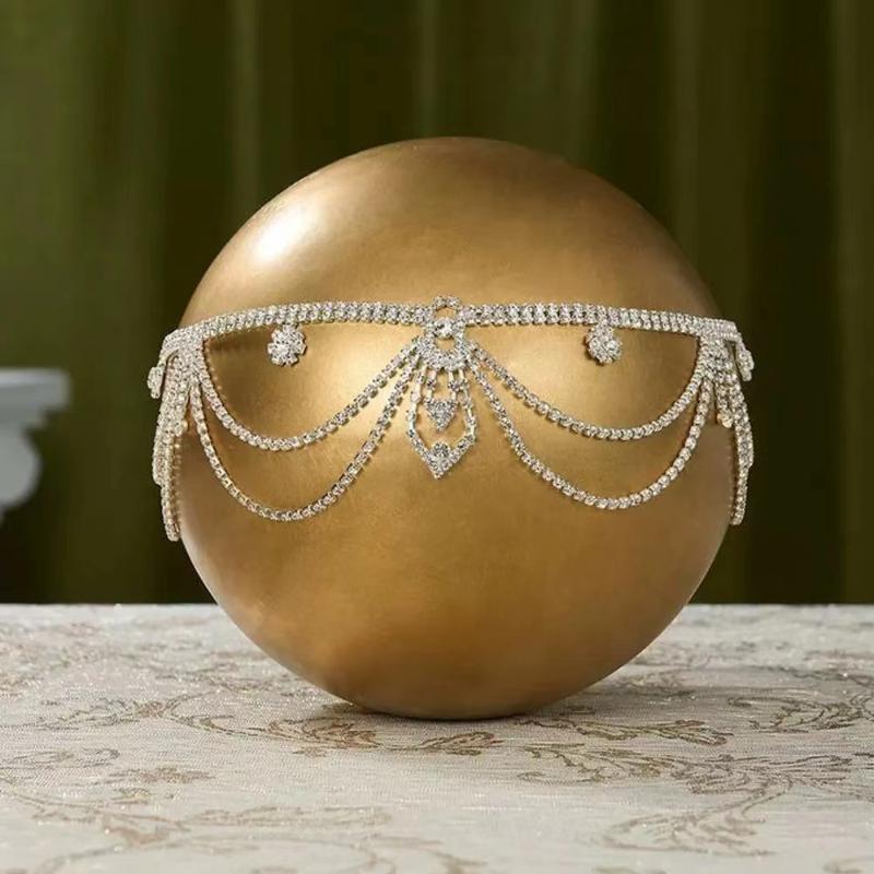 1 Pieza Cadena para la Cabeza de Boda Joyería Malla Hueca Tocado para Mujeres Diadema de Lujo Gorro Sombrero Accesorios para el Cabello