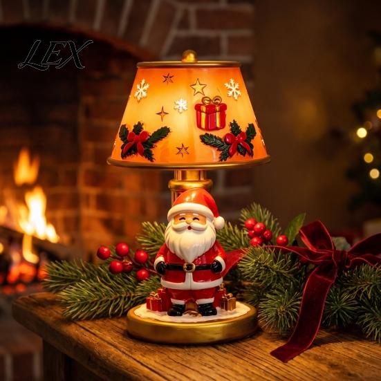 Unique Christmas Gifts Lighted Table Lamp, Santa Claus Reindeer Ornaments Desktop Ornament for Living Room Bedroom Indoor Holiday Home Decor