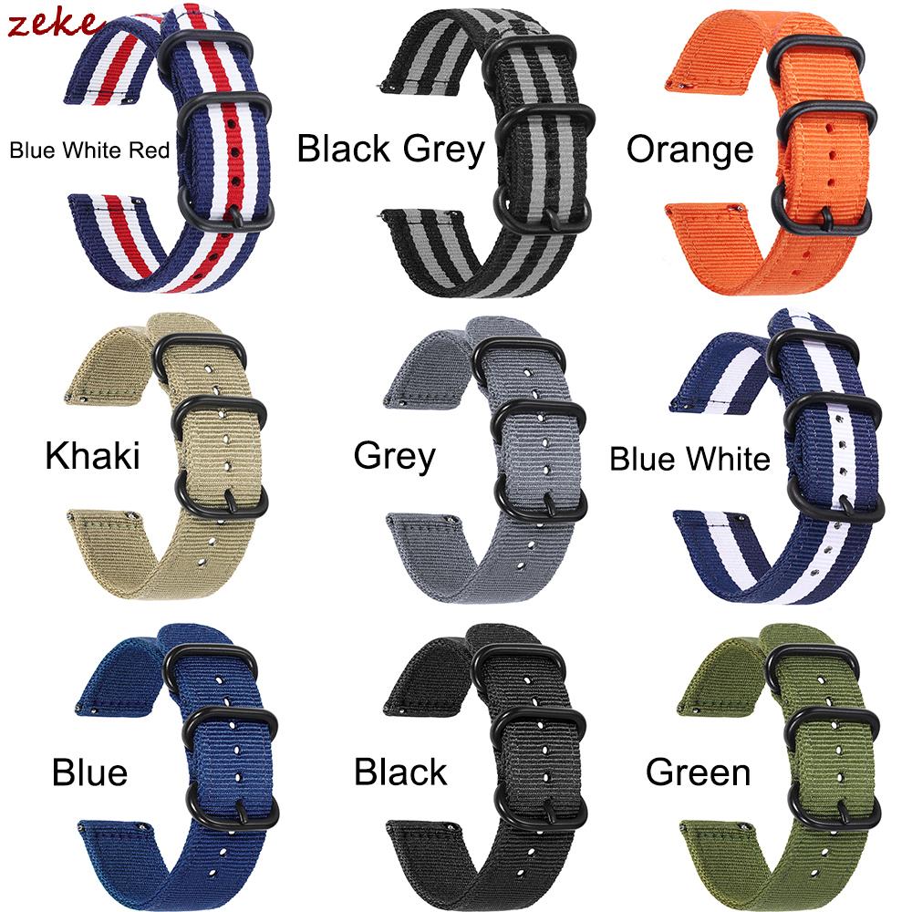 Correa de Nailon de 18 mm 20 mm 22 mm 24 mm para Samsung Galaxy Watch 3 4 5 Pro 6 7 46 mm 42 mm para Amazfit Pulsera Deportiva de Liberación Rápida
