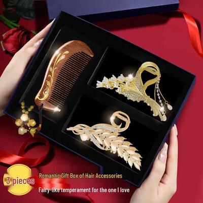 Exquisite High-End Bow Hairpin Claw Clip for Elegant Updos - Perfect Birthday or Christmas Gift for Girlfriend
