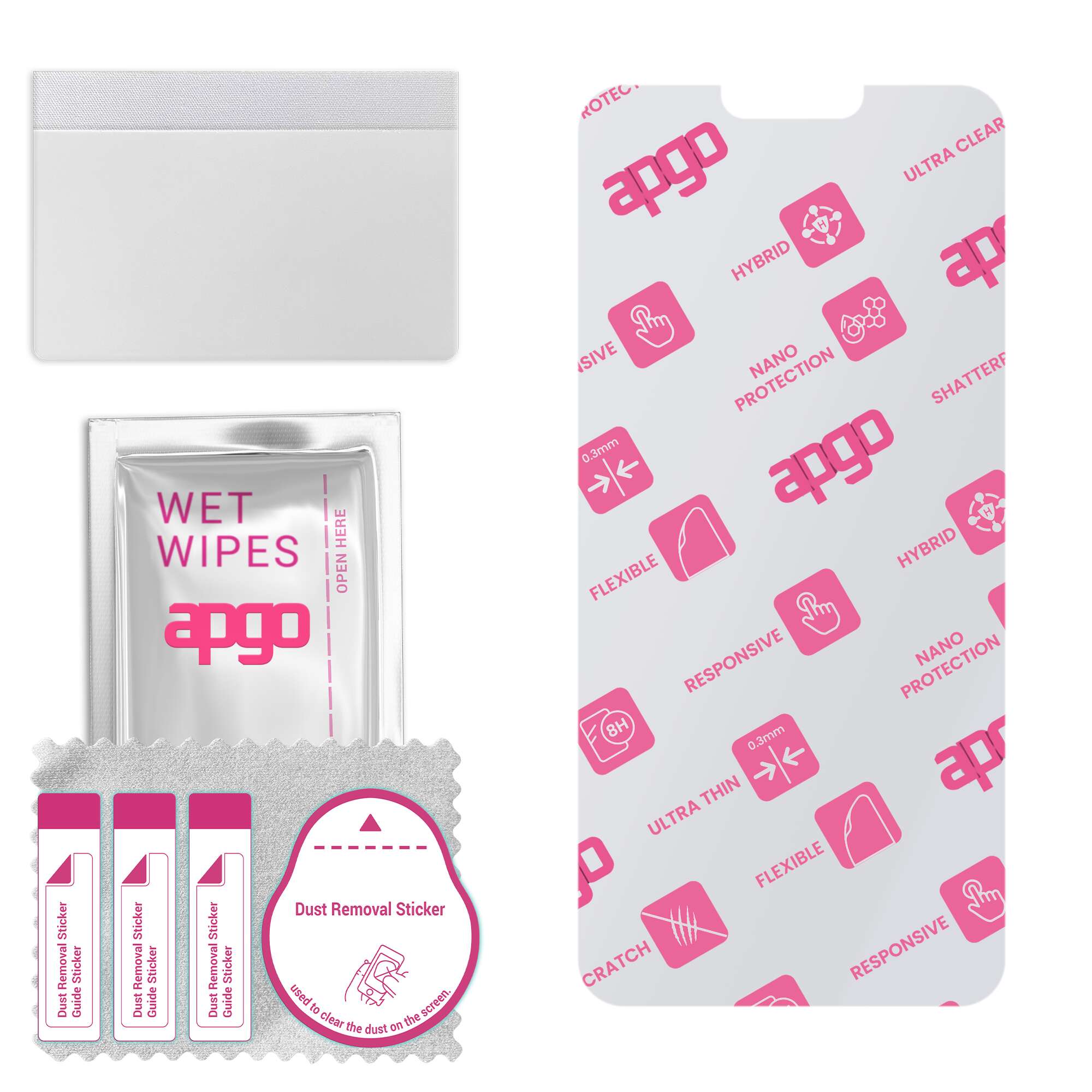 

apgo Ultra-Clear Hybrid protective glass compatible with Asus Zenfone Max Plus (M2) ZB634KL, flexible nano glass, great replacement for tempered glass