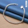 925 Sterling Silver 4mm Box Chain Bracelet Fashionable Wedding Jewelry