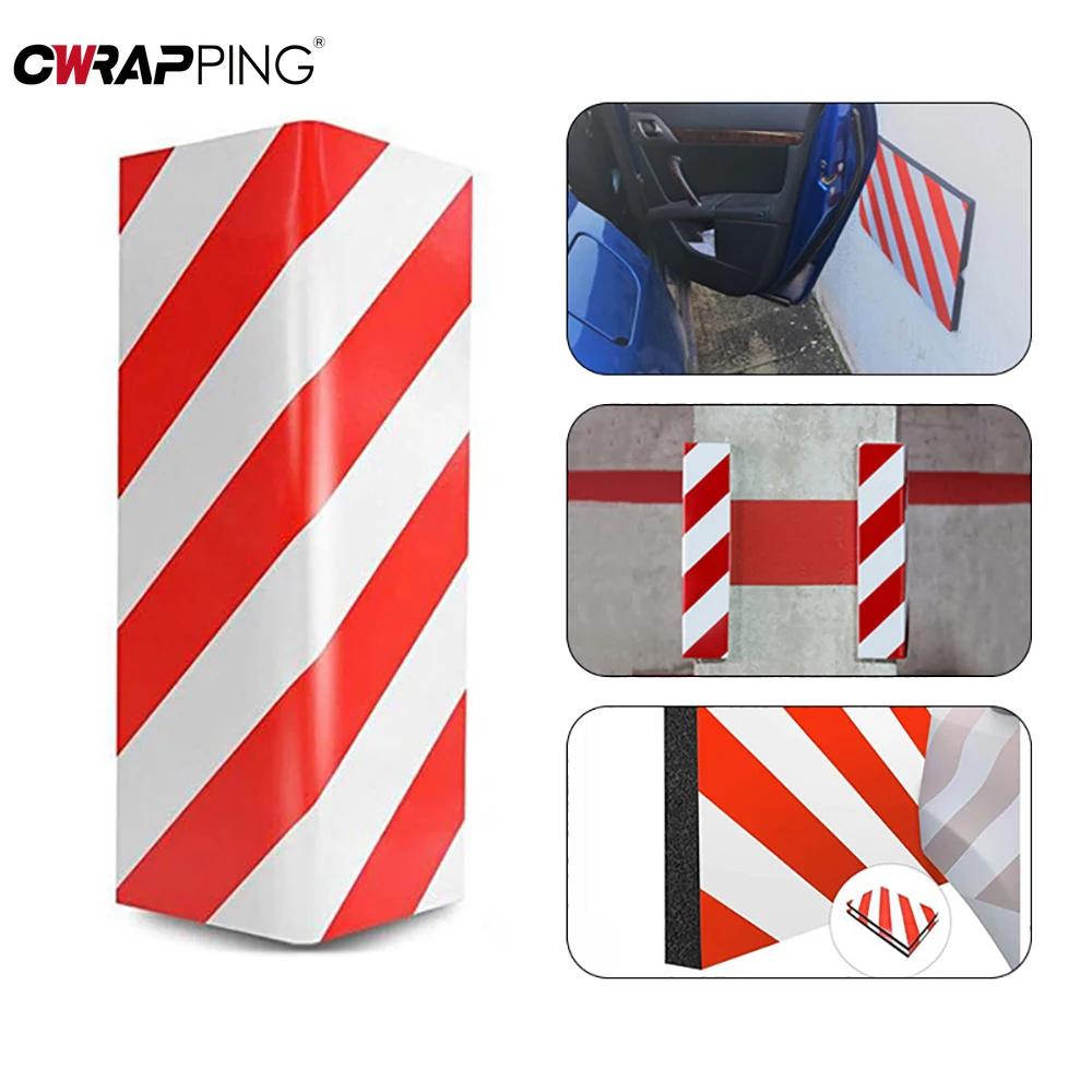 4 SZT Samochodowe Piankowe Znaki Ostrzegawcze Ochrona Zderzaka i Drzwi Ochraniacz Przed Zarysowaniami do Garażu Czerwono-Biały Znak Ostrzegawczy do Parkingu Samochodowego