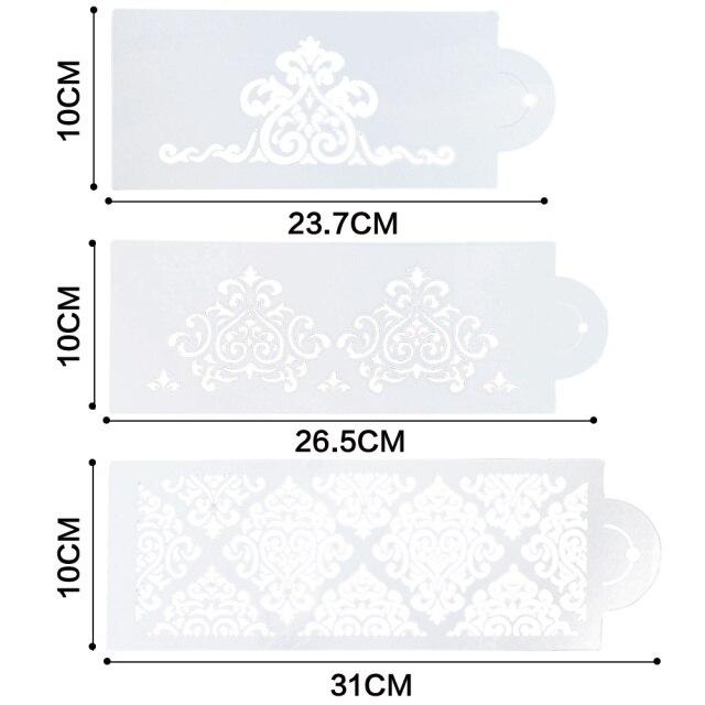 3 шт./компл., трафарет для свадебного торта, границы, необычные формы, инструменты для украшения торта, спрей, художественные формы для шоколада, инструмент для выпечки кондитерских изделий