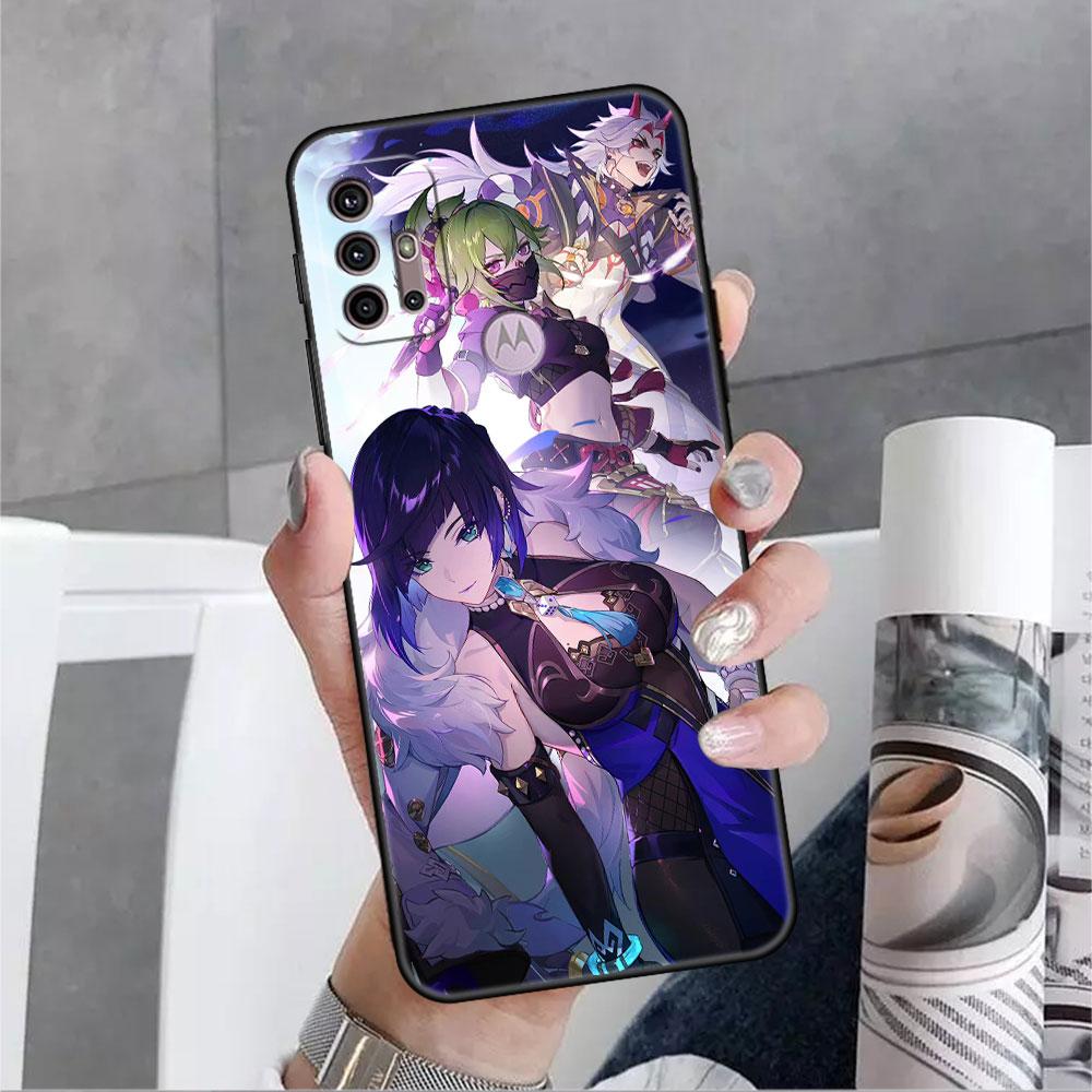 Case For Motorola G30 G60 G9 Play One Fusion Plus Edge 20 G8 Power Lite G22 G50 G200 G51 G71 G31 Phone Cover Genshin Impact Capa