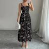 Women Sleeveless Square Neck Floral Print Maxi Dress Casual Loose Fit Long Sundress Lightweight Summer Wear