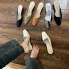 Elegant Square Heel Designer Slippers Women Comfortable Square Toe Slide Sandals Fashion Party Backless Dress Shoes for Ladies