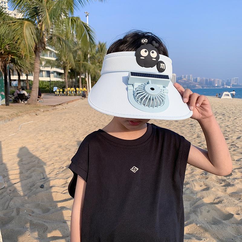 Nouveau Chapeau de Fan pour Femmes Mode Chapeau de Soleil pour Enfants Couvre-Visage Chapeau Haut Vide Chapeau de Soleil UV Femmes