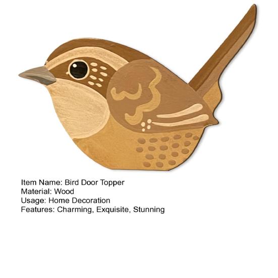 Wooden Bird Door Topper Lifelike Bird Door Corner Frame Sign for Home Wall Decor Housewarming Gift for Bird Lovers