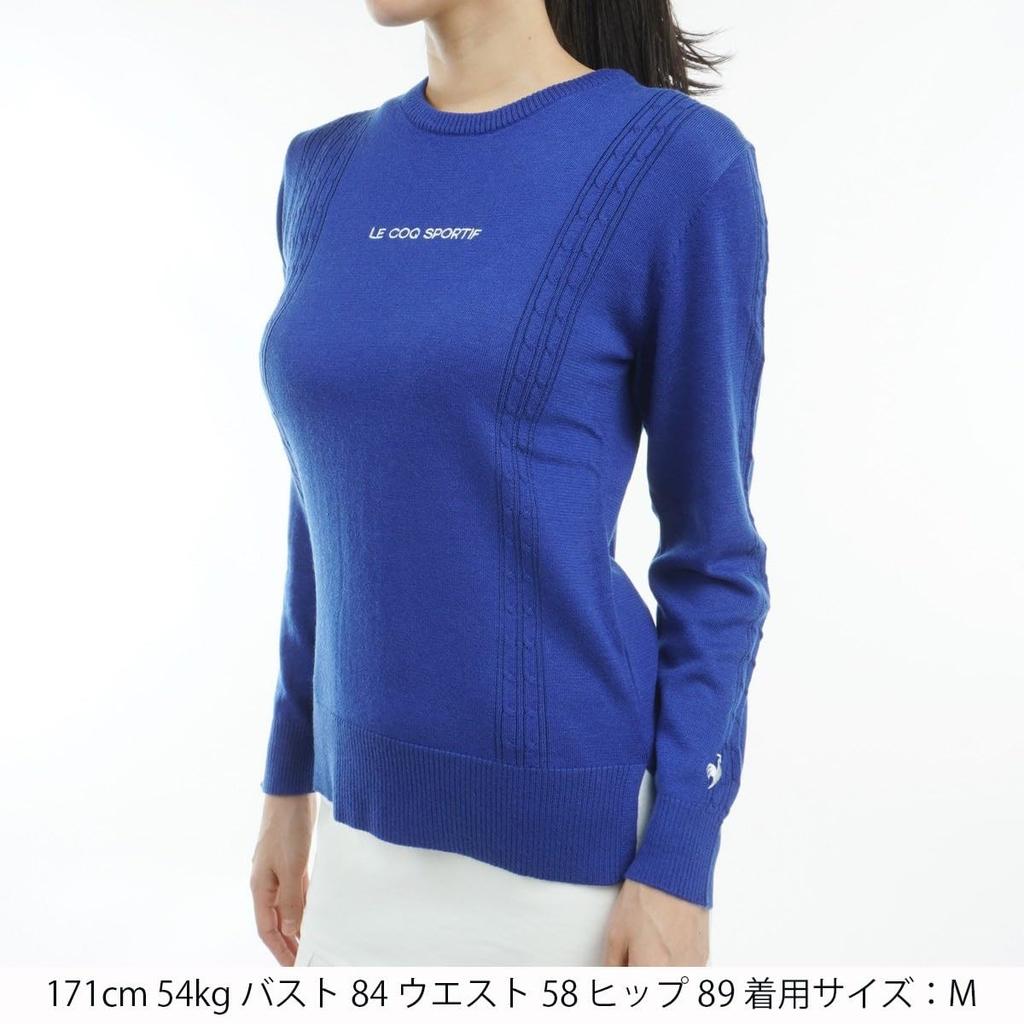 Le Coq Sportif Golf LG4FST02L Sweater with Cable Hand Heat Perfect for Everyday Use and Blue Women's Knit, Washable, Navi, Warm, Golf, (BL00)