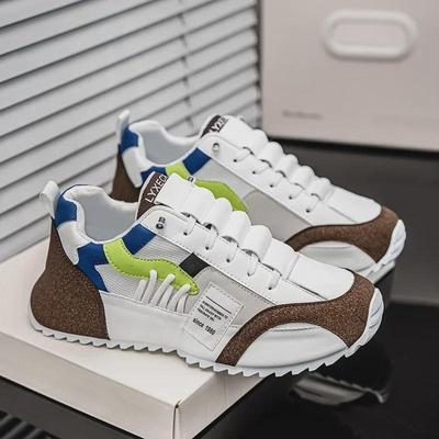 "2024 Autumn European Men's Breathable Sport Casual Shoes - Large Size, Inner Lift, Dad Style"