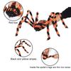 Halloween Lawn Ornaments Giant Spider Scary Orange Black Hairy Spider Decoration Realistic Furry Prop Hanging Decor with Red Eyes for Porch