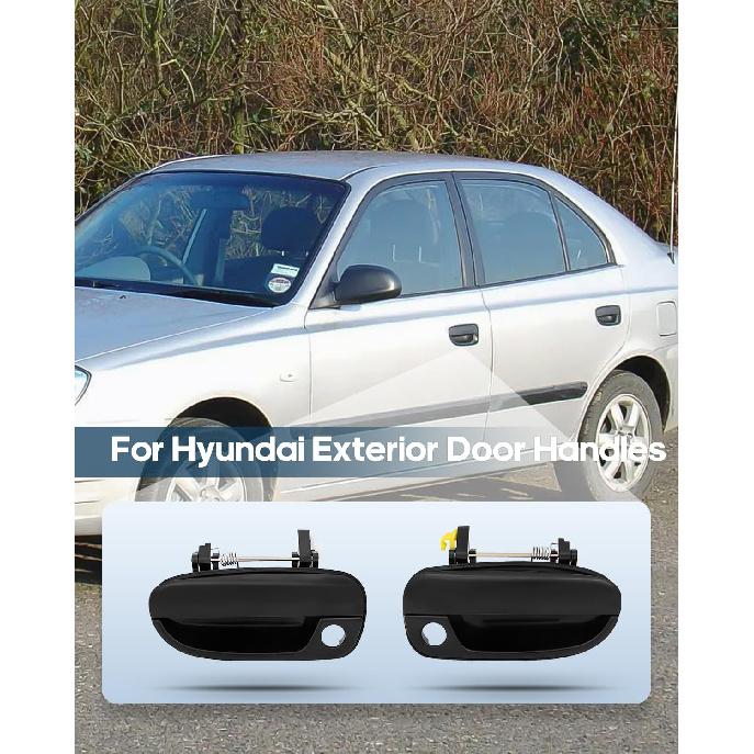 ECCPP Außentürgriffe 2000-2005 für Hyundai für Accent Äußere Ersatz-Vorderfahrer Links Beifahrer Rechts Türgriffe 2 Stück Schwarz
