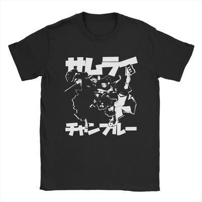 Samurai Champloo Men's T Shirts Creative Tee Shirt Short Sleeve Crew Neck T-Shirt 100% Cotton 4XL 5XL Tops