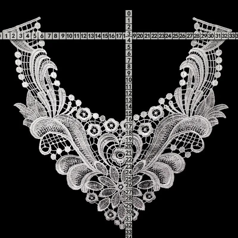 Dameskleding DIY Naaiaccessoires Mooie Witte Kant Kraag Mesh Stof Bloemen Borduurwerk Kraag