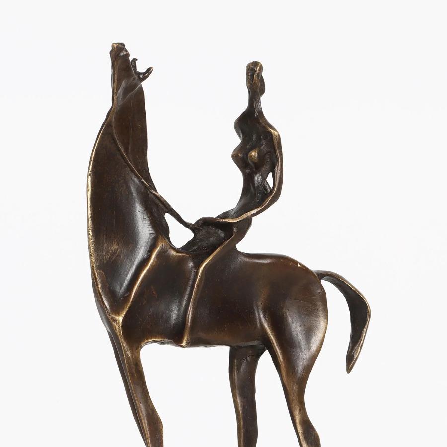 Copper Crafts Woman Figurine Handmade Classy Bronze Abstract Sculpture Lady Ridding Statue Vintage Home Office Table Decoration