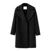 Damen Wolljacke Umlegekragen Einfarbig Zweireihig Übergröße Mantel Locker Thermo Langarm Pendeln Dating Frühling Herbst Winter