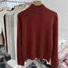 Šik červený angorový pletený svetr: Dámský top slim fit s polovyvýšeným krkem na podzim/zimu