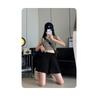 Casual Shorts Women's Washed Cotton Overalls Loose High Waisted Wide Leg Pants Women's Three-quarter Pants