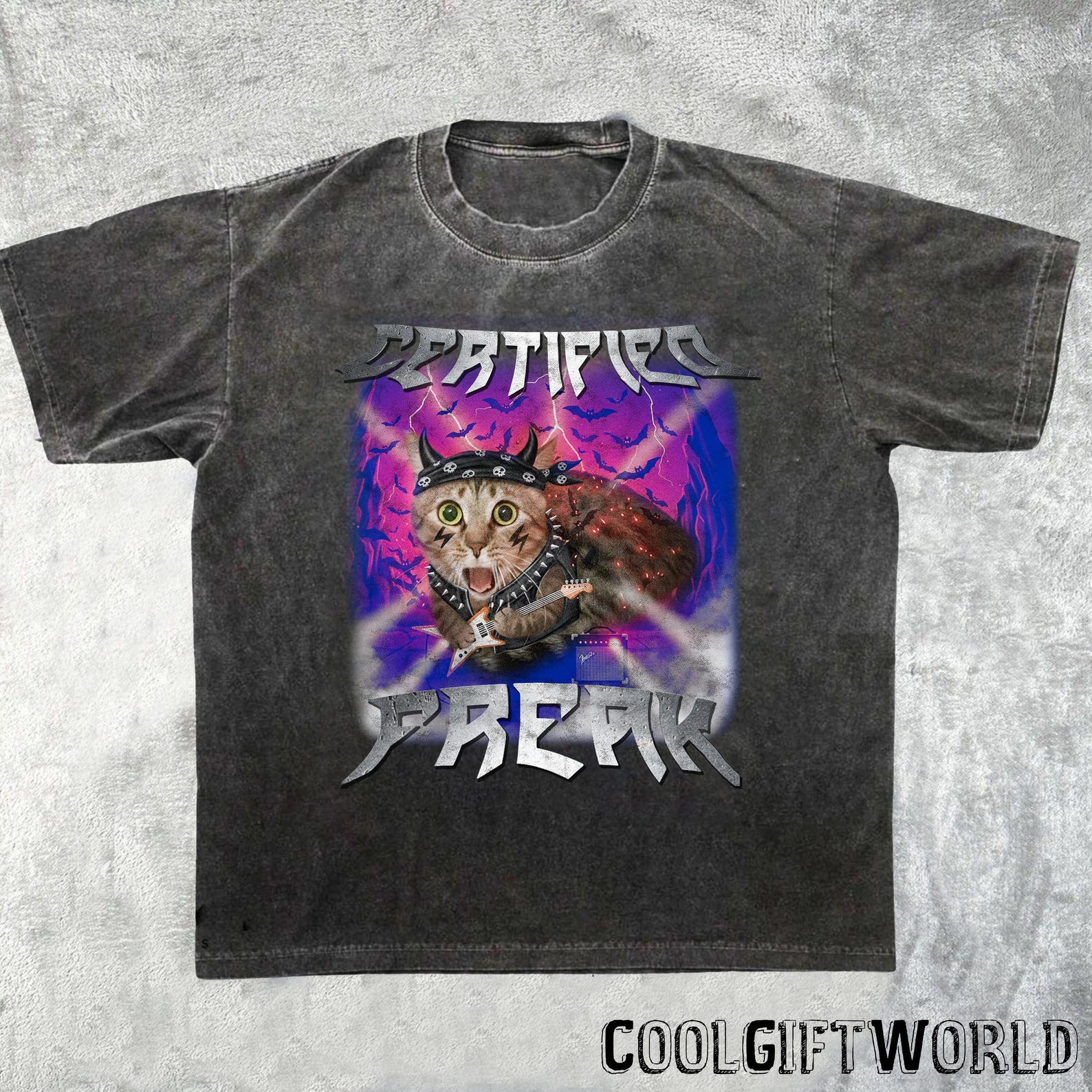Certified Freak Funny Cat Meme T-Shirt, Vintage Kitty Graphic Tee, Cat Lover Shirt 4XL