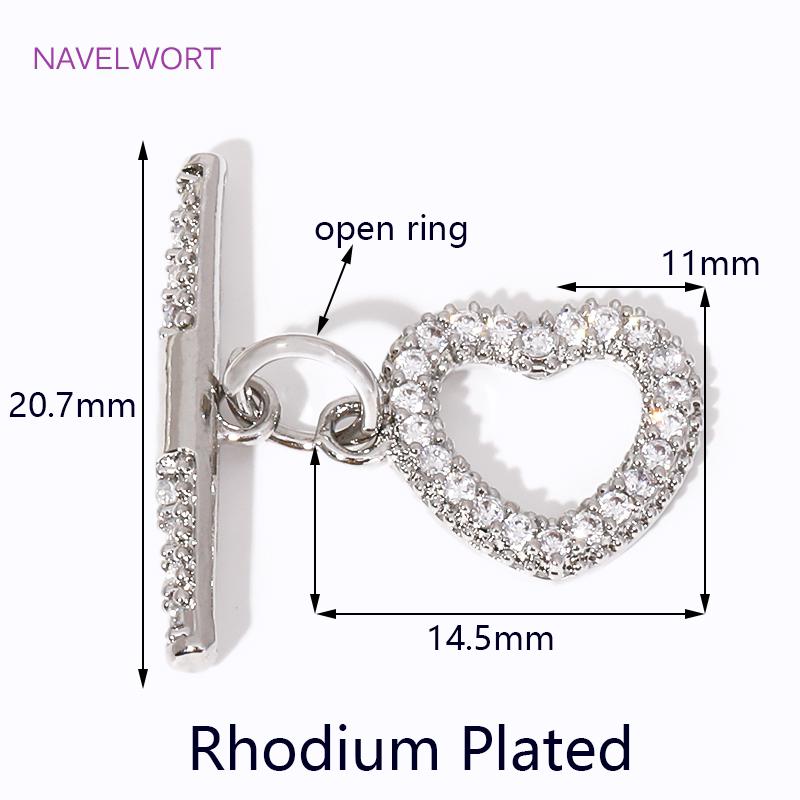 

18K Gold Plated Brass Heart Toggle OT Clasp For Jewelry Making,Connectors Clasp For Bracelets Accessories,DIY Jewelry Findings 1 piece