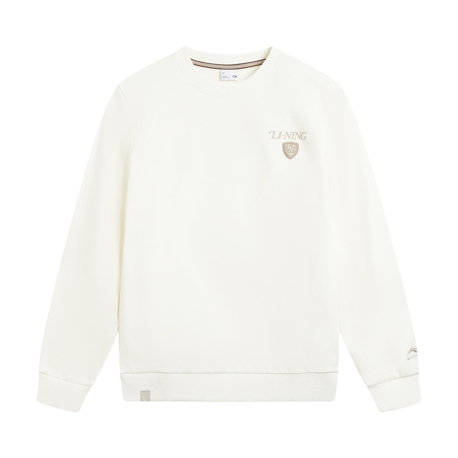 

Li Ning Флисовая теплая толстовка с круглым вырезом, длинными рукавами и вышивкой, спортивная, модная, универсальная, повседневная, мужская, AWDVA45-6 S