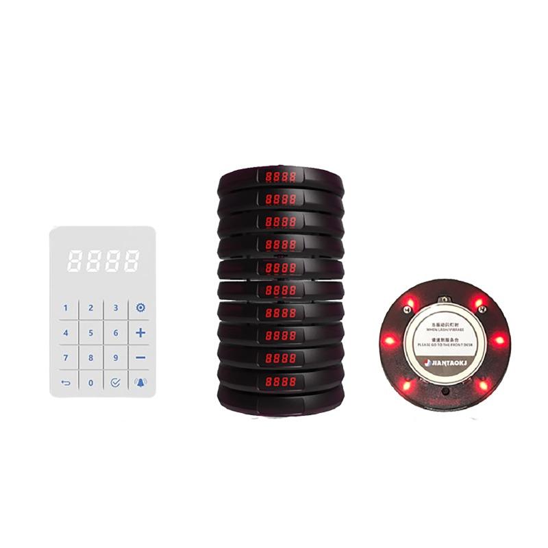 Restaurant Pager Wireless Calling System 1 with 10 Round Wireless Meal Picker for Cafe Milk Tea Shop Gourmet City Food Truck