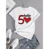Women'S Casual Sports  Anniversary 1975 Number Pattern Print Crew Neck T-Shirt Short Sleeve TopMachine Washable Comfortable Casual Attire for Women