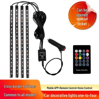 USB RGB LED Ambient Car Interior Footwell Light with Sound Control