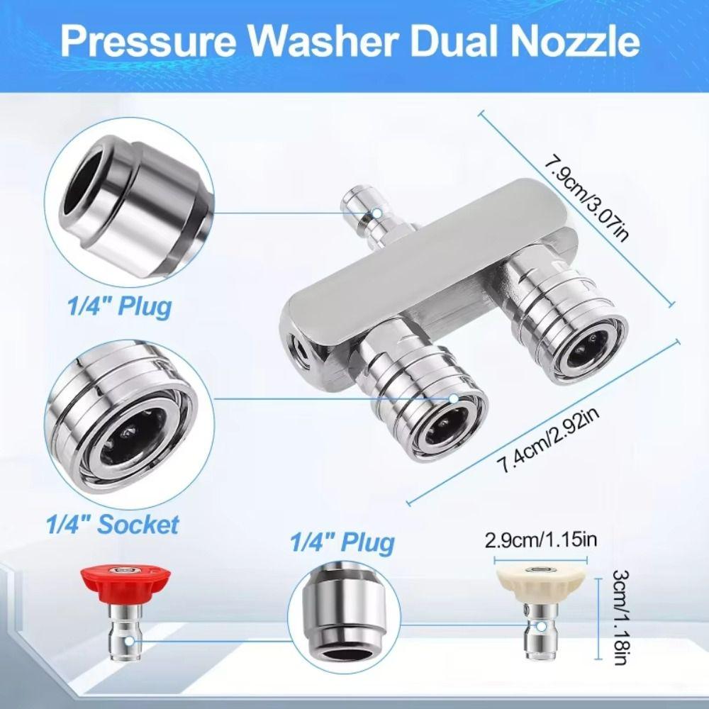4000 PSI Power Washer Nozzle Quick Connector Dual Nozzle  Pressure Cleaning