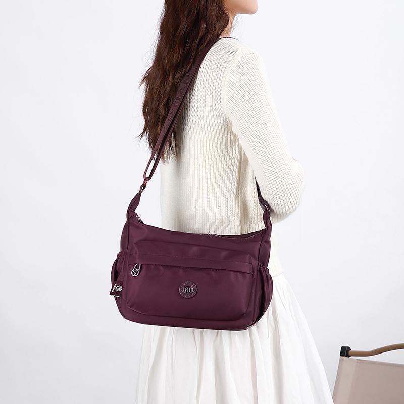 Lightweight Nylon Crossbody Bag for Women Multi Pocket Shoulder Purse Travel Sling Handbag