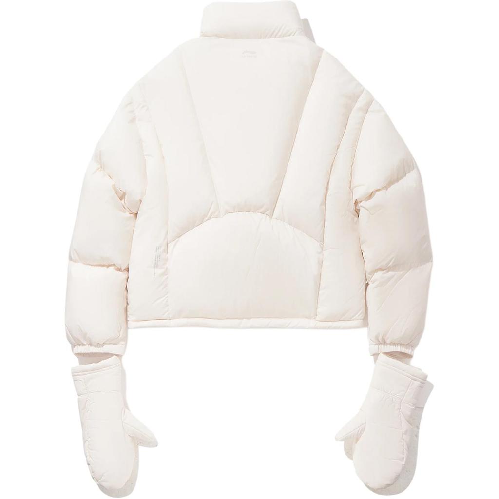 Li Ning Down Jackets Women's Light Purple White Stand Collar Moderate AYMV480-3