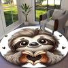 1pc sloth Printed Chair Rug for Home Office Use, Living Room Kitchen Game Room Round Carpet