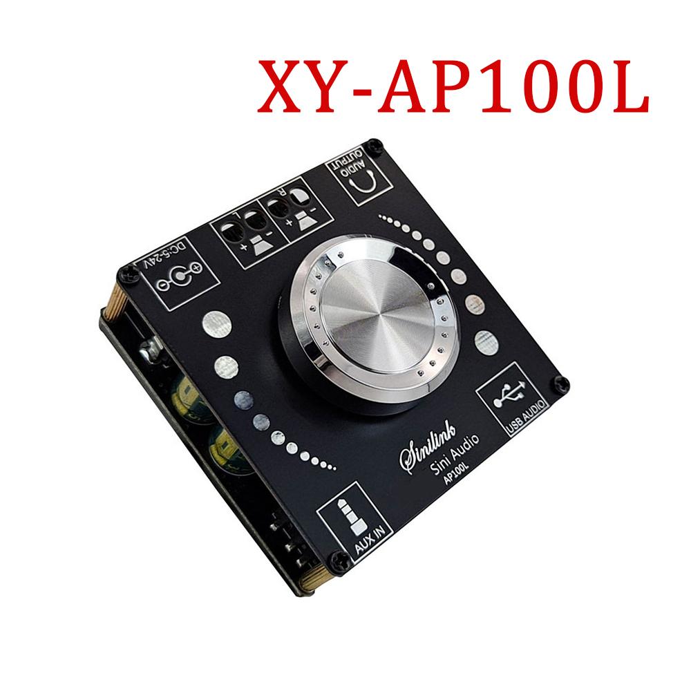XY-AP100L / XY-AP100H 100WX2 Bluetooth 5.0 Stereo Amplifier Board AUX USB Sound Card Digital Power Amp Amplificador DC 12V 24V