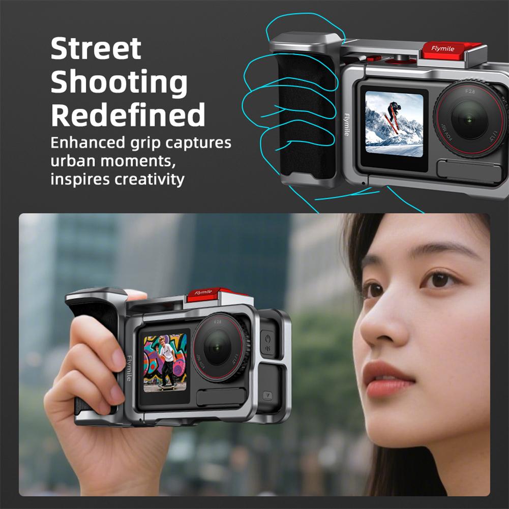 Aluminium Alloy Metal Frame Camera Accessories Cold Shoe Expansion Extended Holder Mount Handle Grip Kit for Action 5 Pro 4 3