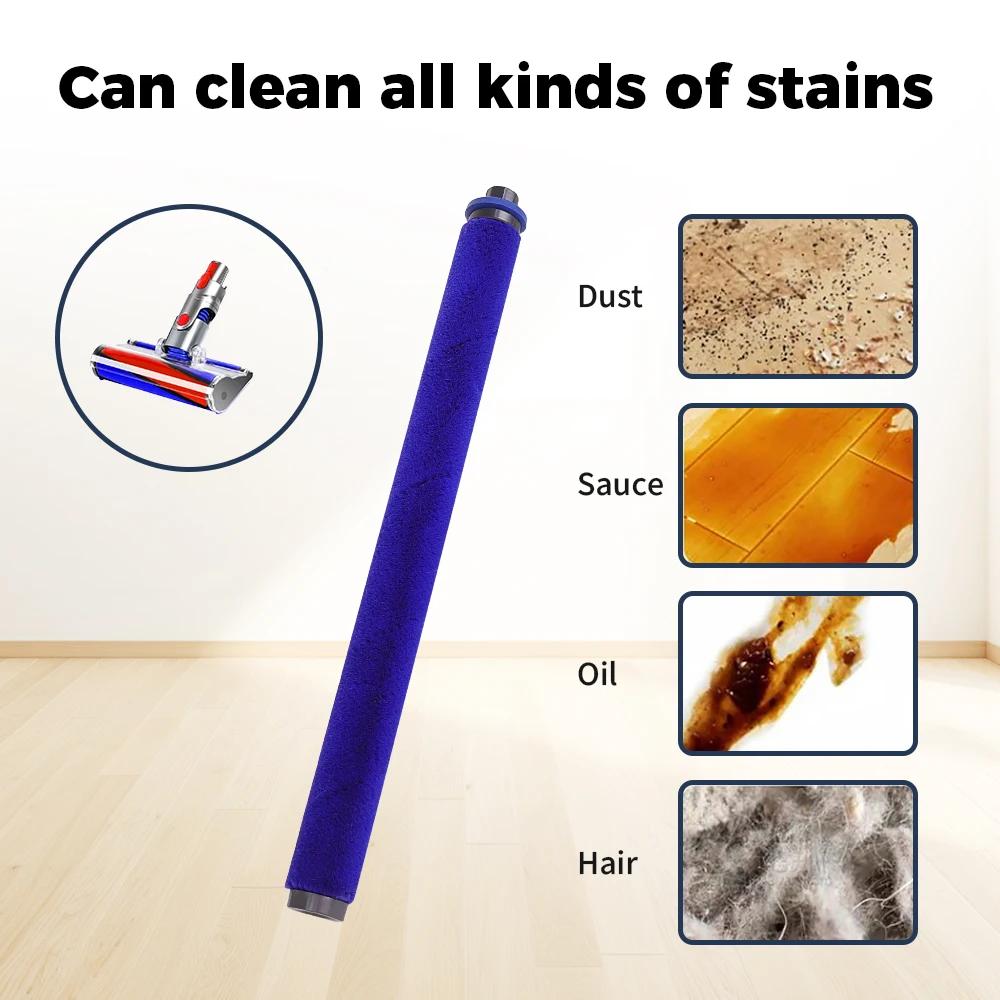 Soft Roller Brush Head For Dyson V6 V7 V8 V10 V11 Vacuum Cleaner Rear Brush Bar For Soft Roller Household Cleaning Floor Cleaning Head Accessories