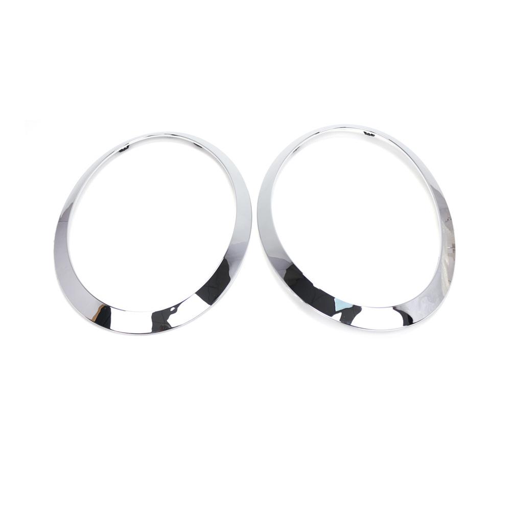 Pair ABS Chrome Headlight Ring Trim Bezel For 2014-2021 Mini Cooper F55 F56 F57