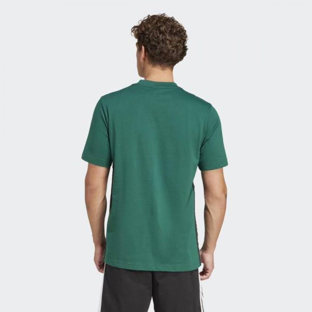 Adidas Unisex Essential 3s Single Jersey Tee Casual Daily Cotton Short Sleeve Tee Green