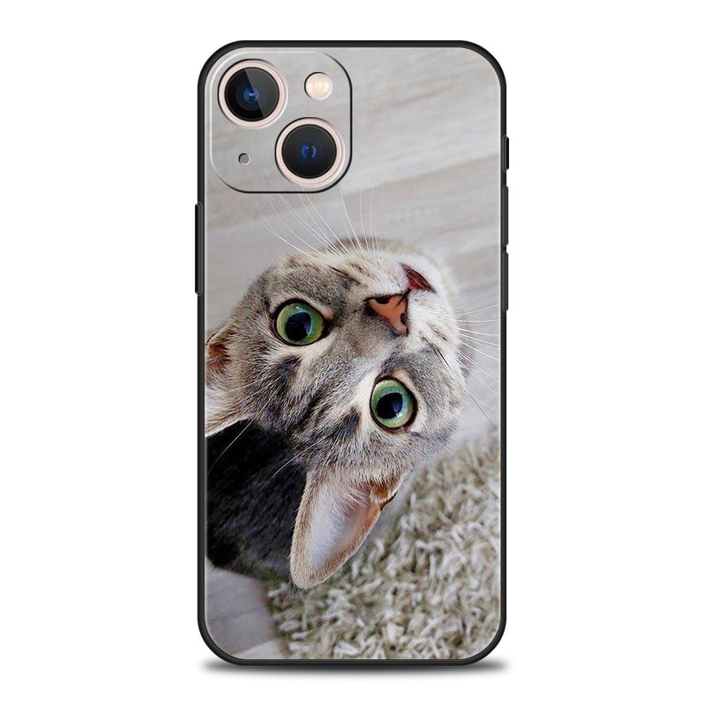 Healing Cute Cat Collection Phone Case for iPhone 17 16 15 14 13 12 11 Series Pro Max Plus Double Layer Protection