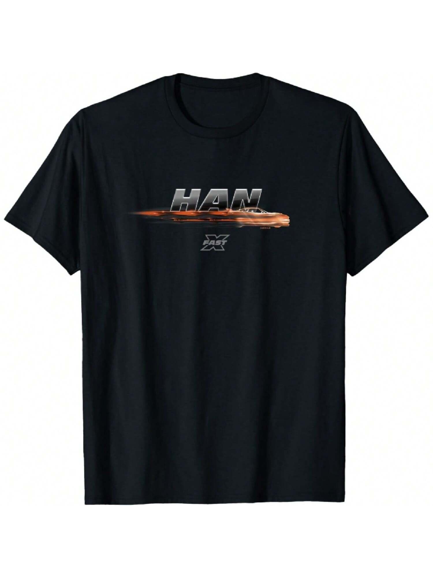Fast X Orange Blur Speed Race Car Gradient Poster T-Shirt S разноцветный