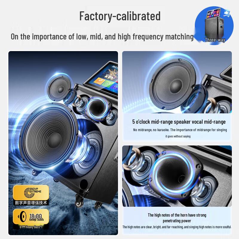 SAST Portable KTV Karaoke Speaker with 23-inch Screen CN Plug (adapter Included)