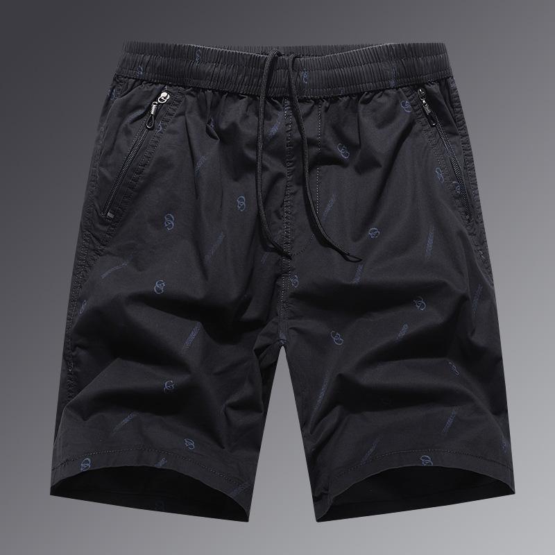 

Хлопковые спортивные шорты Мужские свободные шорты с прямыми штанинами Летние тонкие повседневные брюки L темно-синий